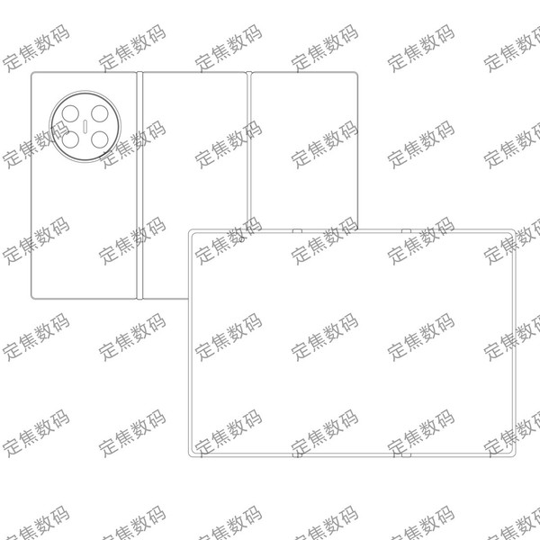 国产三折屏手机线稿图曝光 手机秒变平板 还很轻薄？  第2张